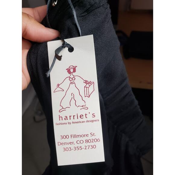 Harriet's Women's One Size O/S Black Pants Pockets Elastic Waist Lightweight - Picture 7 of 7